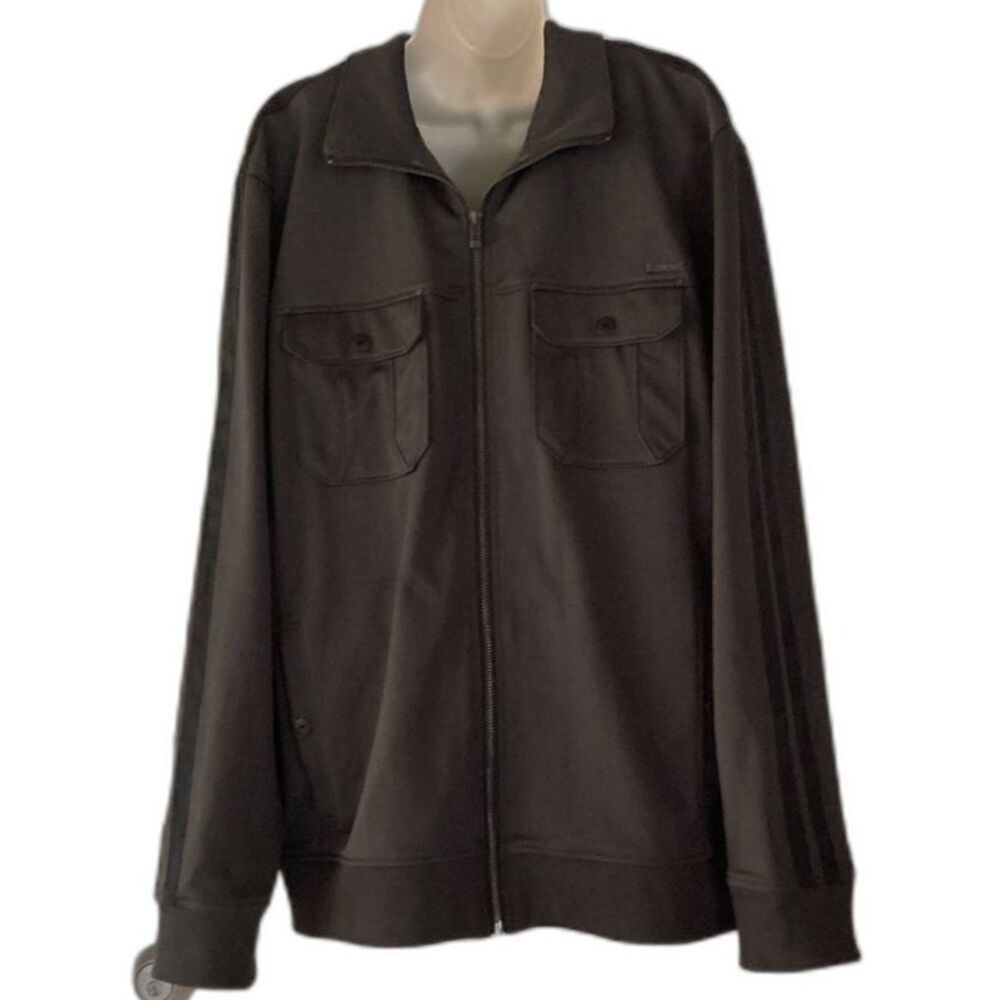 CALVIN KLEIN Lightweight Jacket Front Chest Pockets Zipper Charcoal Gray Men XL